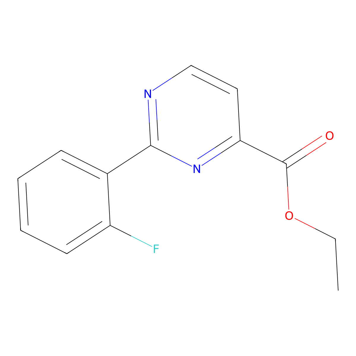Ethyl 2-(2-fluorophenyl)pyrimidine-4-carboxylate molecular structure, CAS 1263061-93-3