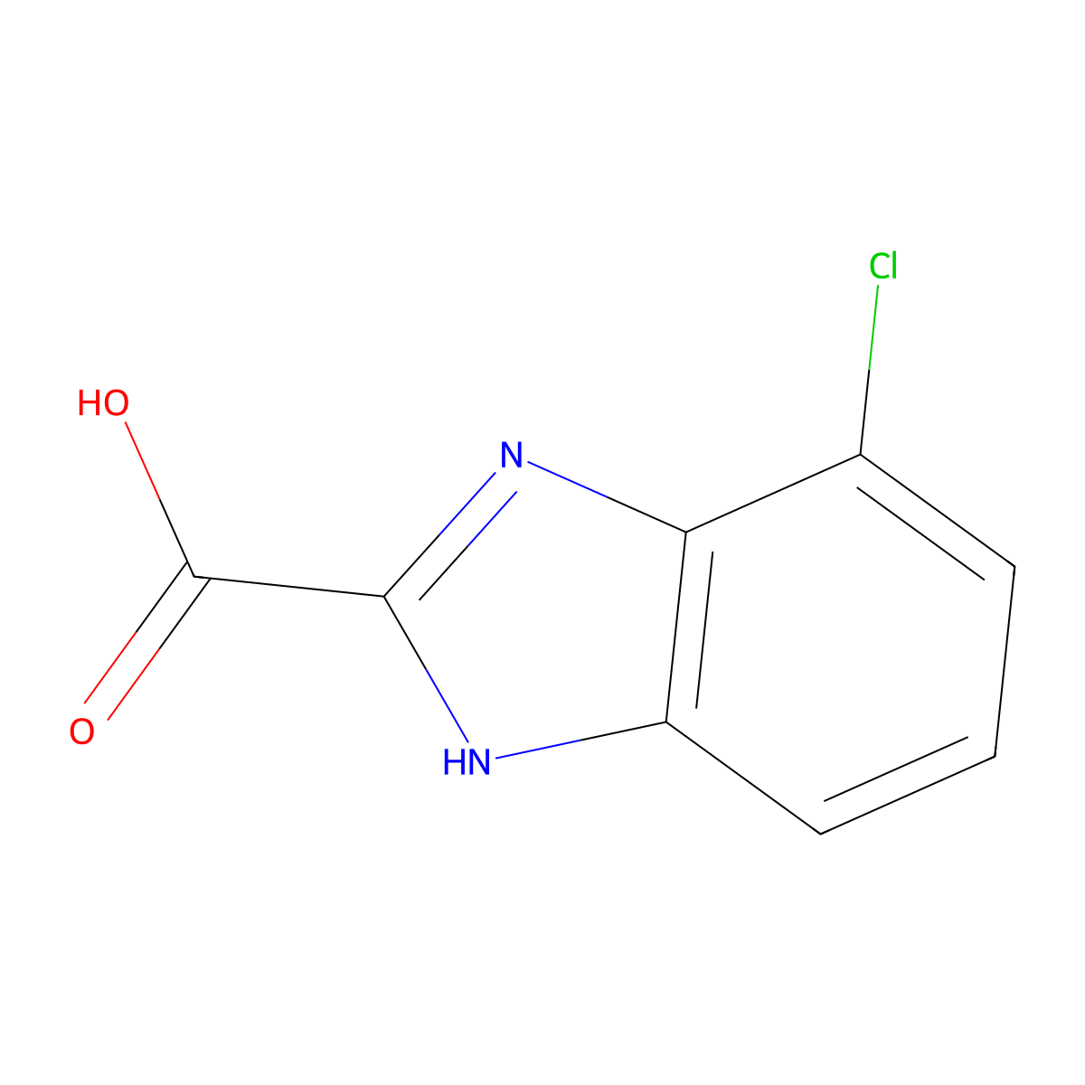 4-chloro-1H-benzimidazole-2-carboxylic acid molecular structure, CAS 1263062-06-1