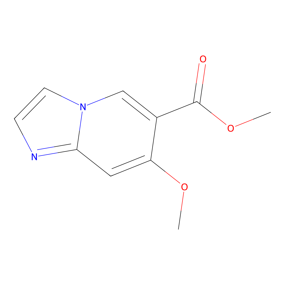 Methyl 7-methoxyimidazo[1,2-a]pyridine-6-carboxylate molecular structure, CAS 1263062-28-7