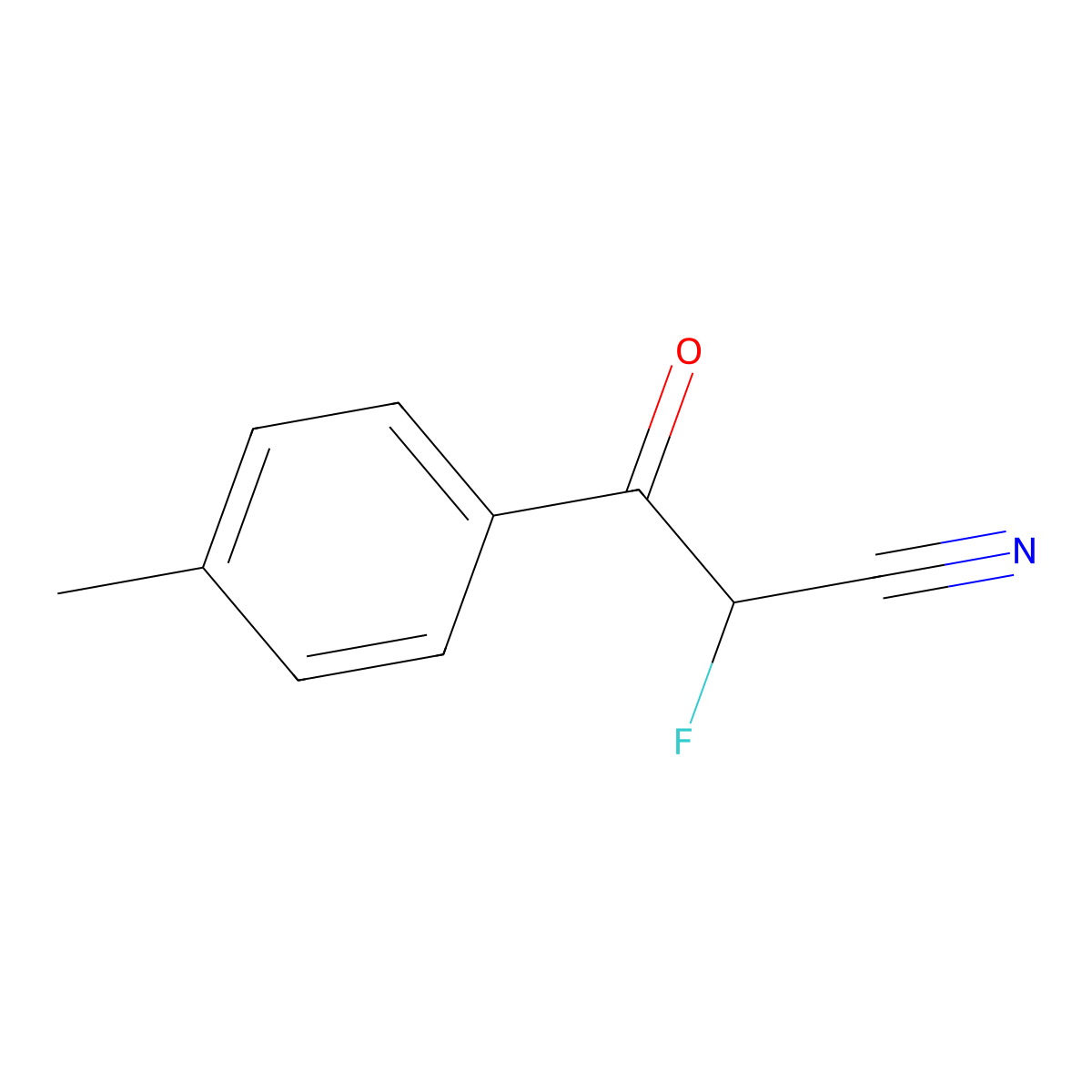 2-Fluoro-3-(4-methylphenyl)-3-oxopropanenitrile molecular structure, CAS 1263063-10-0