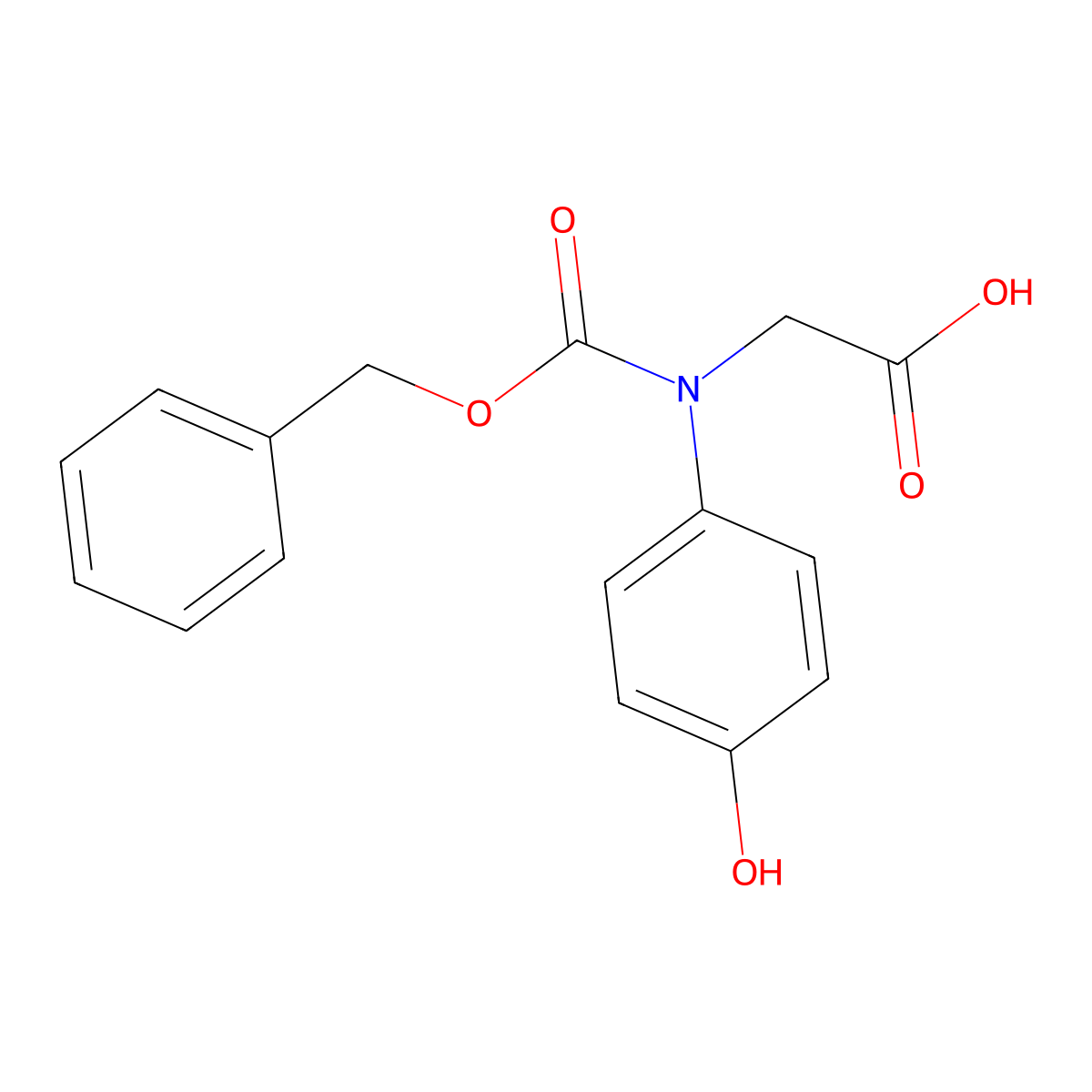 2-{[(Benzyloxy)carbonyl](4-hydroxyphenyl)amino}acetic acid molecular structure, CAS 1263068-47-8
