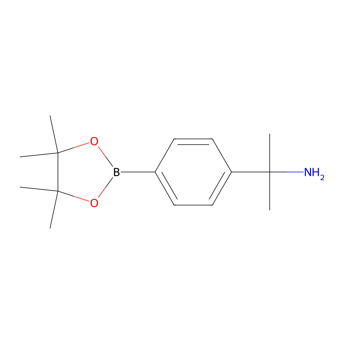 2-(4-(4,4,5,5-Tetramethyl-1,3,2-dioxaborolan-2-yl)phenyl)propan-2-amine molecular structure, CAS 1263077-30-0
