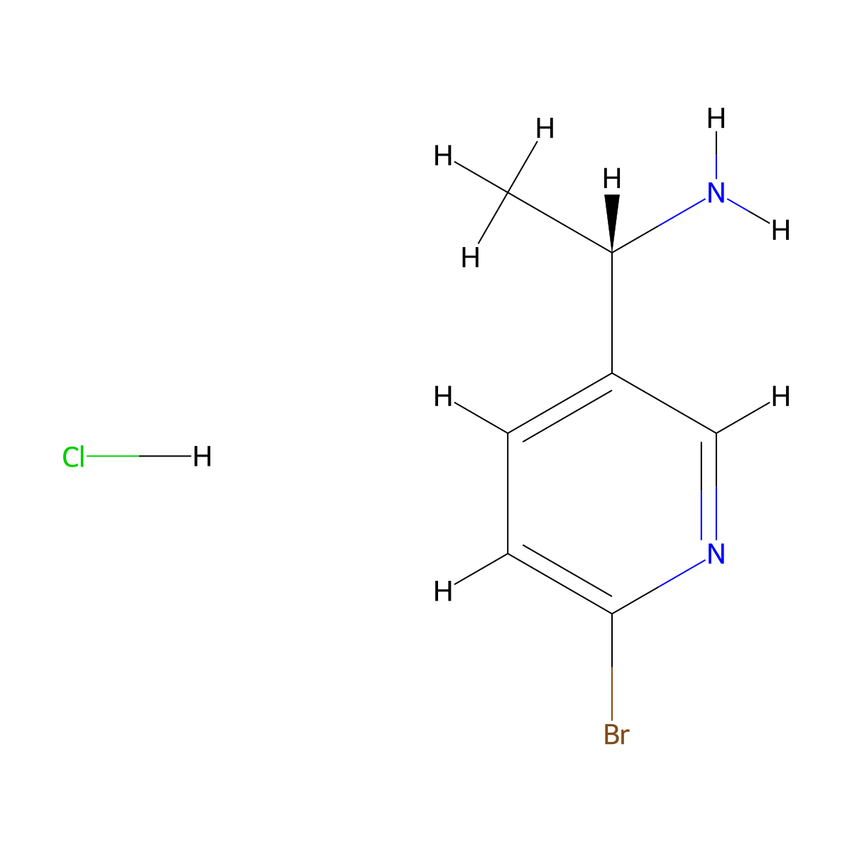 (S)-1-(6-Bromopyridin-3-yl)ethanamine hydrochloride molecular structure, CAS 1263078-05-2