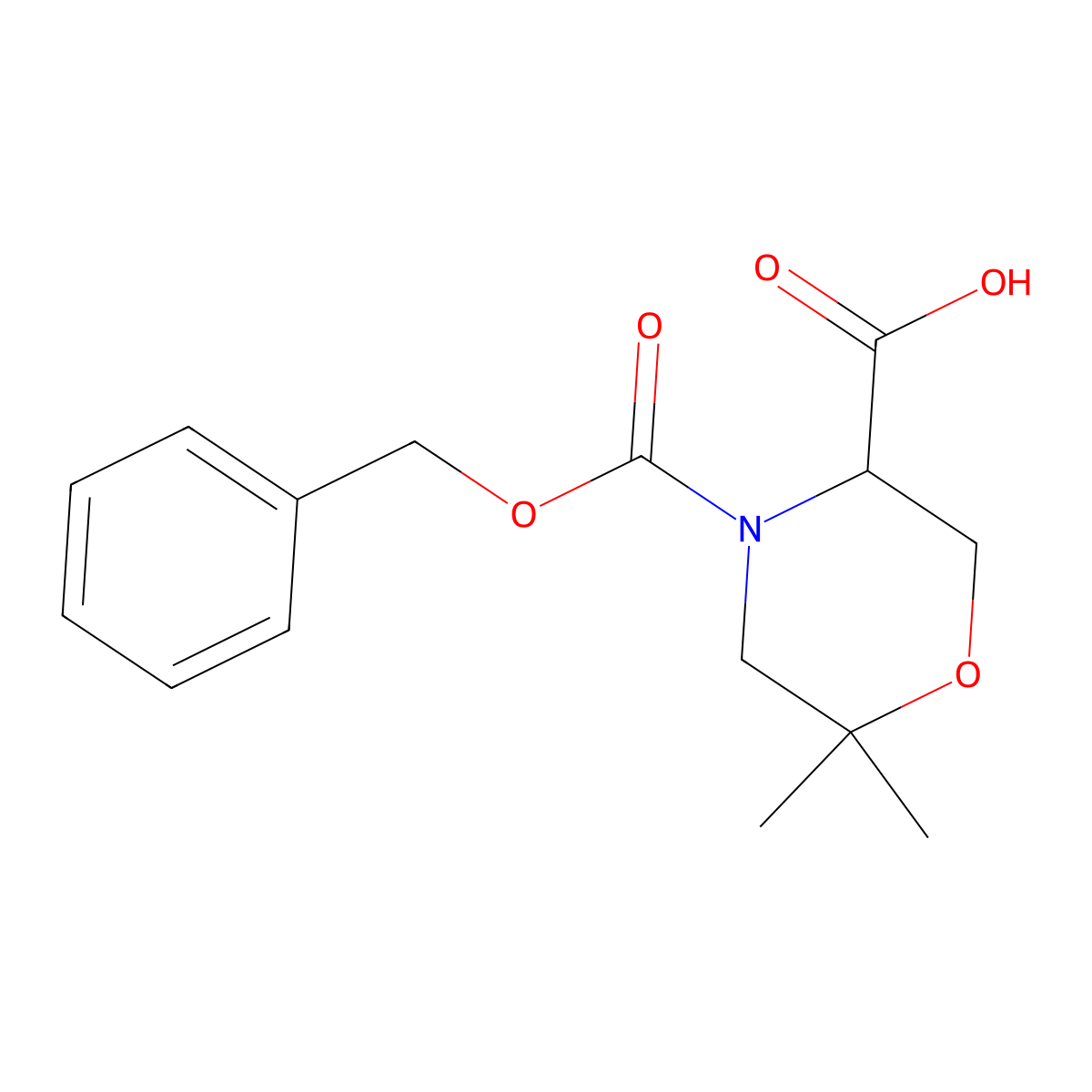 (S)-4-((Benzyloxy)carbonyl)-6,6-dimethylmorpholine-3-carboxylic acid molecular structure, CAS 1263078-14-3