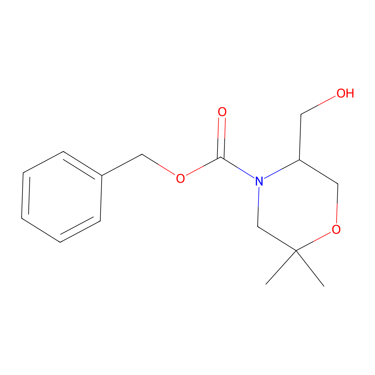 (S)-4-Cbz-5-Hydroxymethyl-2,2-dimethyl-morpholine molecular structure, CAS 1263078-30-3
