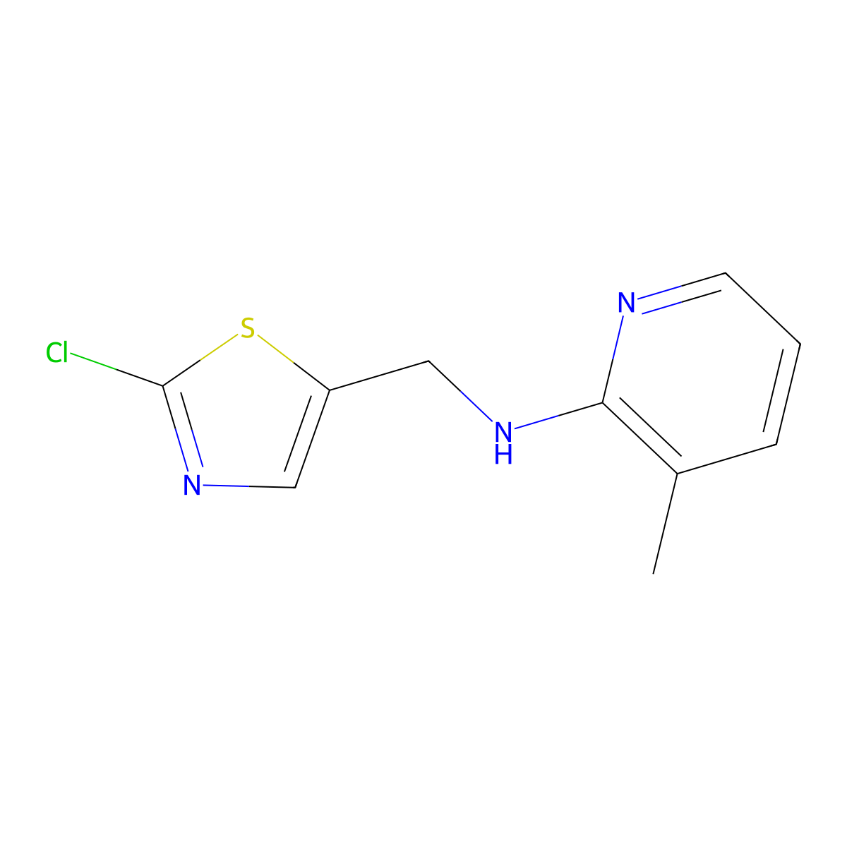 N-[(2-chloro-1,3-thiazol-5-yl)methyl]-3-methylpyridin-2-amine molecular structure, CAS 1263089-45-7