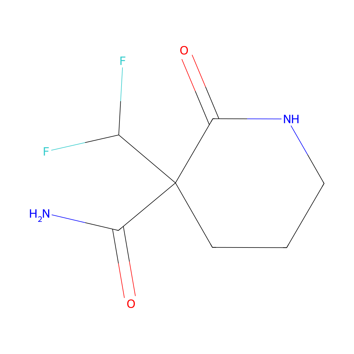 3-(Difluoromethyl)-2-oxopiperidine-3-carboxamide molecular structure, CAS 126309-11-3