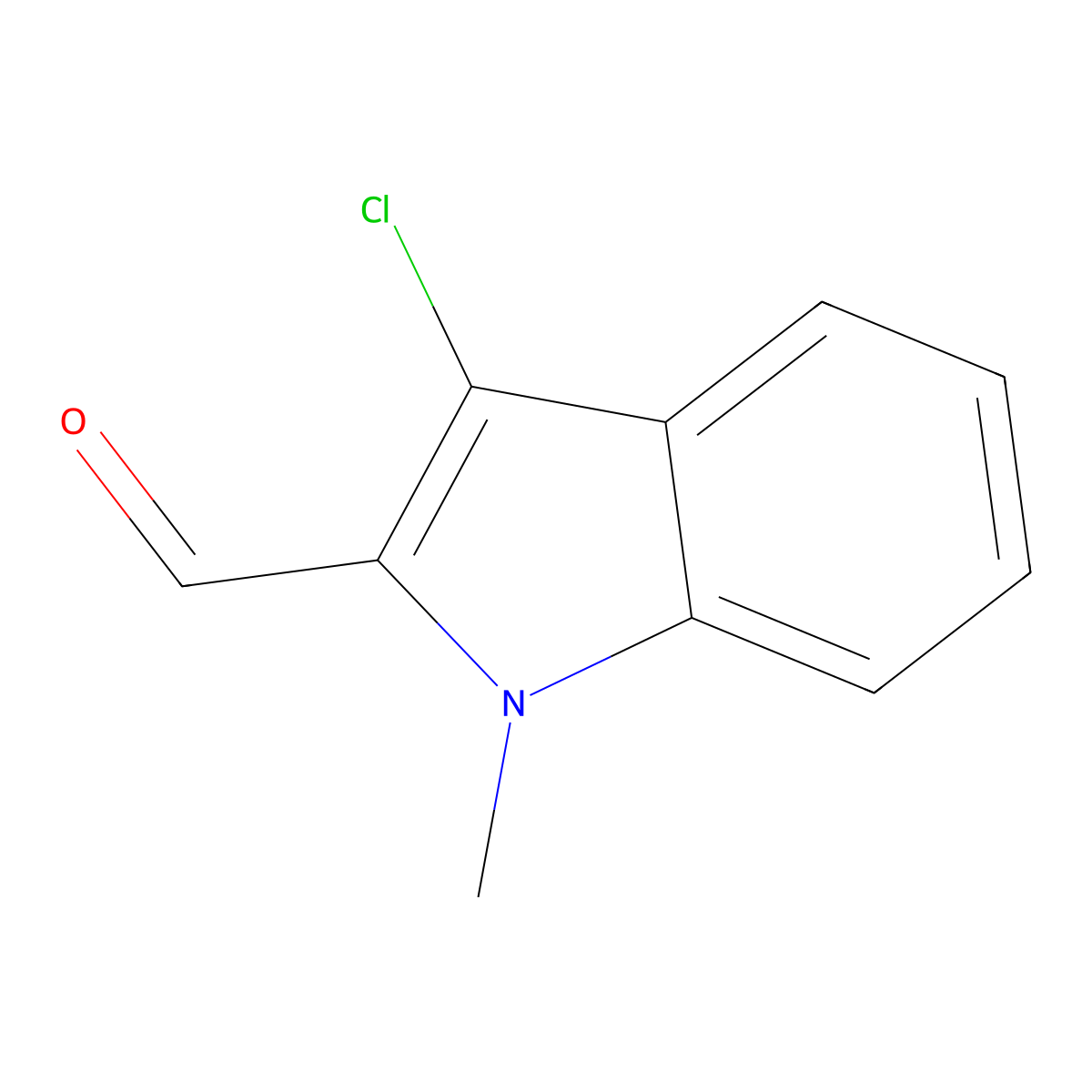 3-Chloro-1-methyl-1H-indole-2-carbaldehyde molecular structure, CAS 126309-77-1