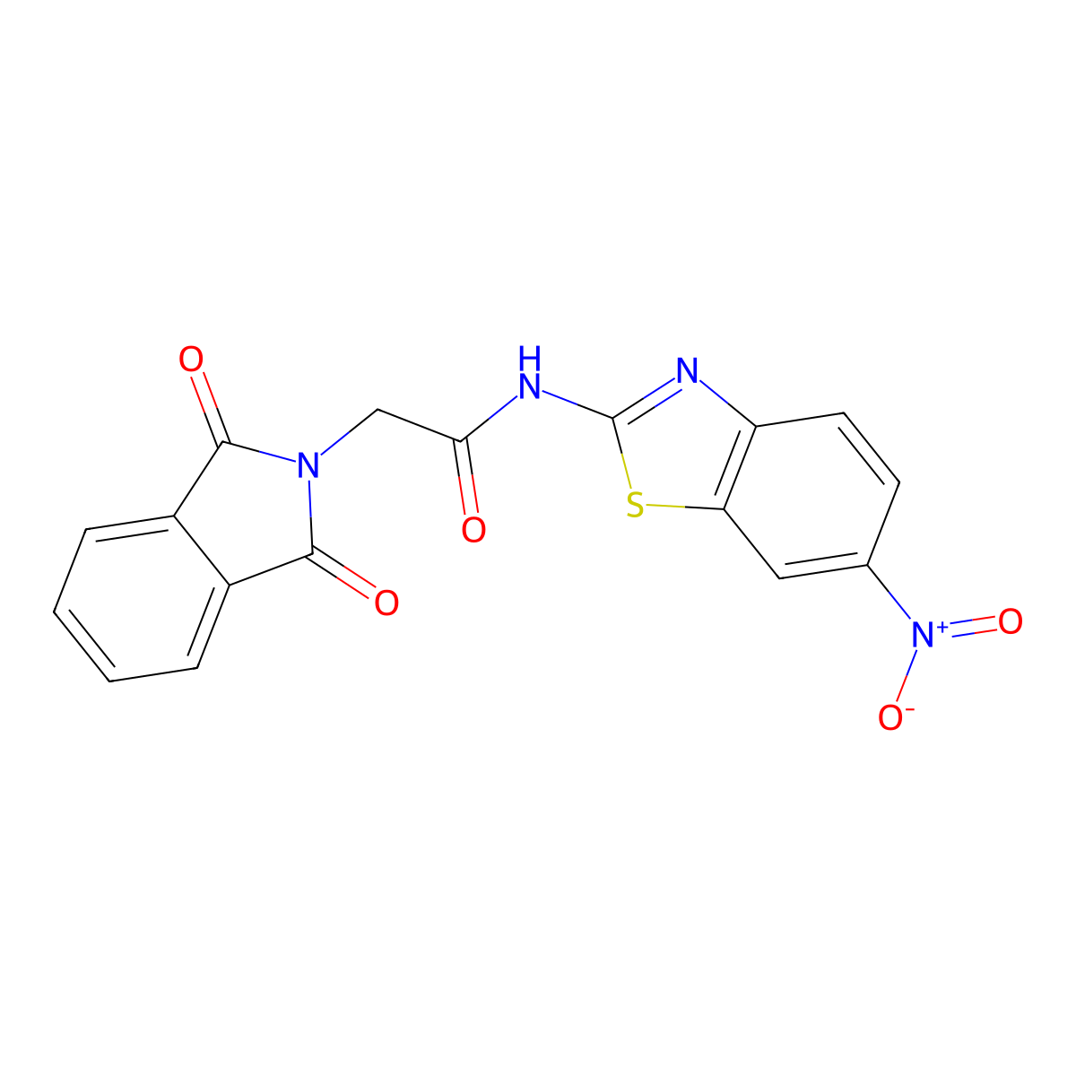 2-(1,3-dioxoisoindol-2-yl)-N-(6-nitro-1,3-benzothiazol-2-yl)acetamide molecular structure, CAS 126309-95-3