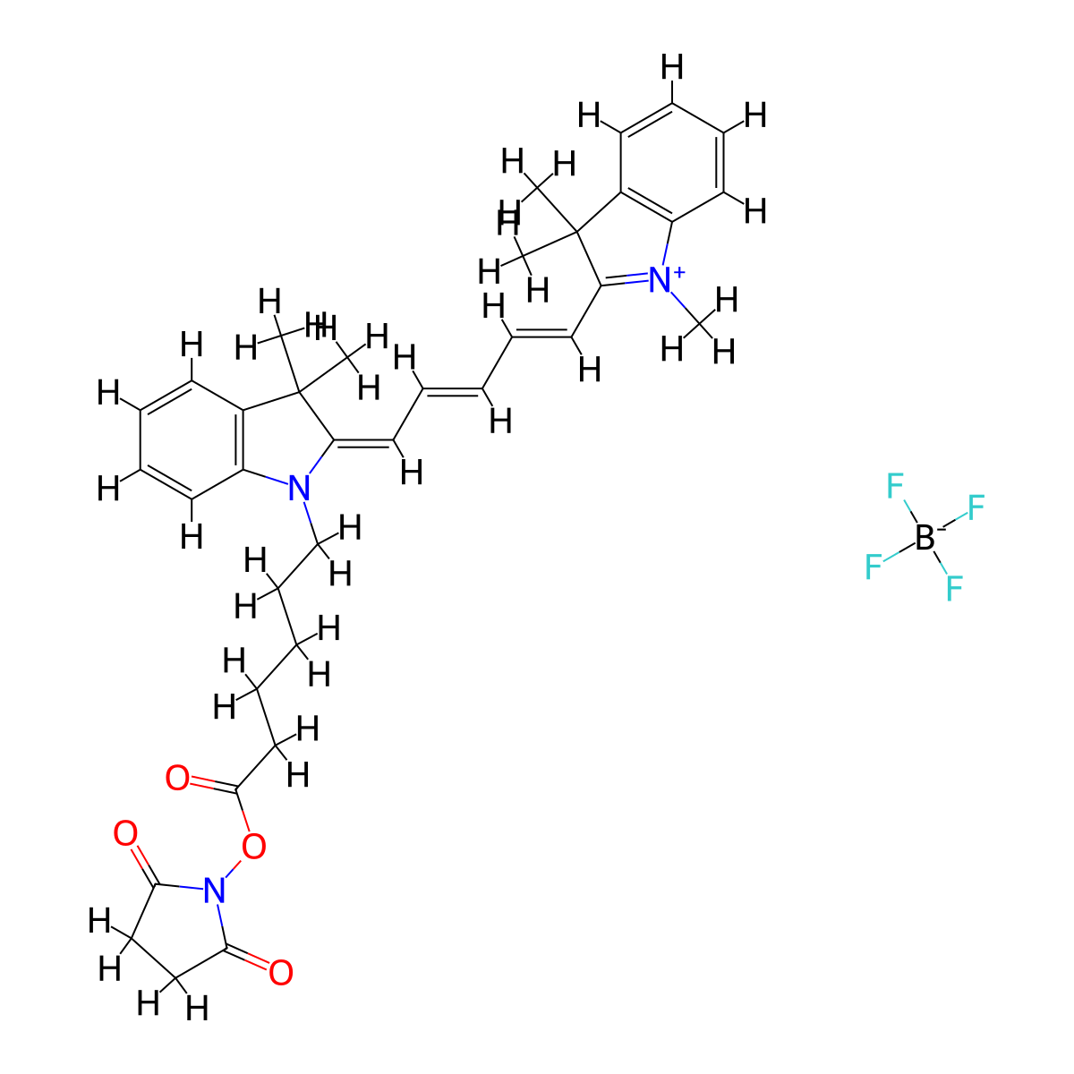 Cyanine5 NHS ester molecular structure, CAS 1263093-76-0