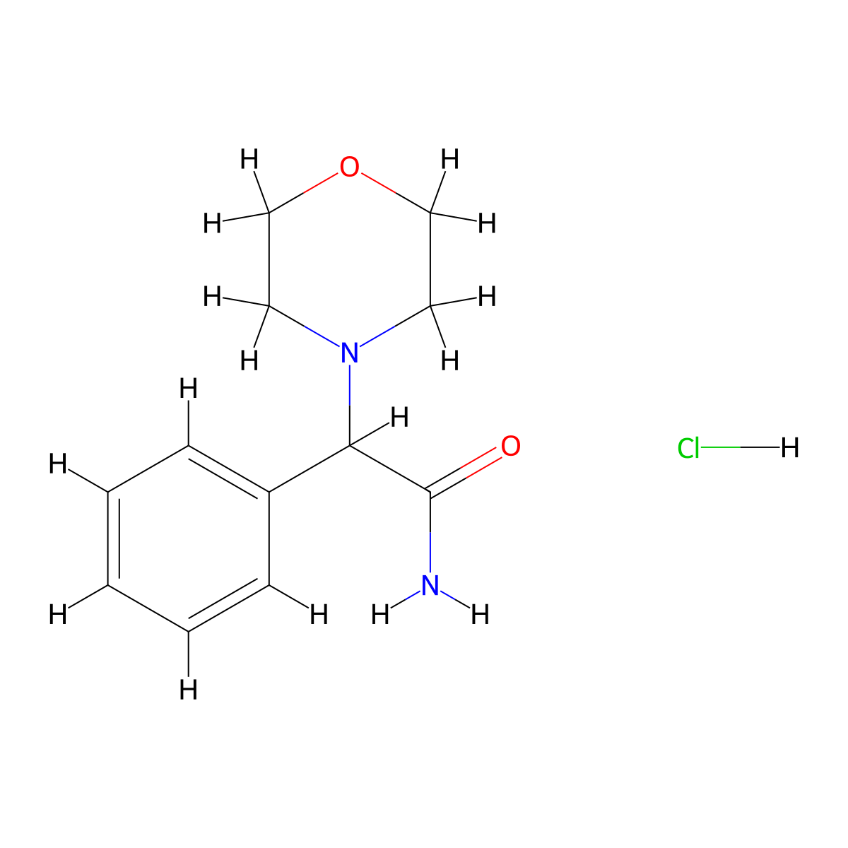 2-Morpholino-2-phenyl-acetamide hydrochloride molecular structure, CAS 1263093-91-9