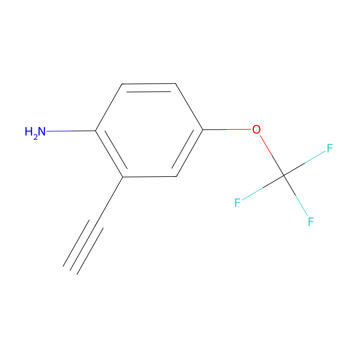 2-Ethynyl-4-(trifluoromethoxy)aniline molecular structure, CAS 1263094-02-5