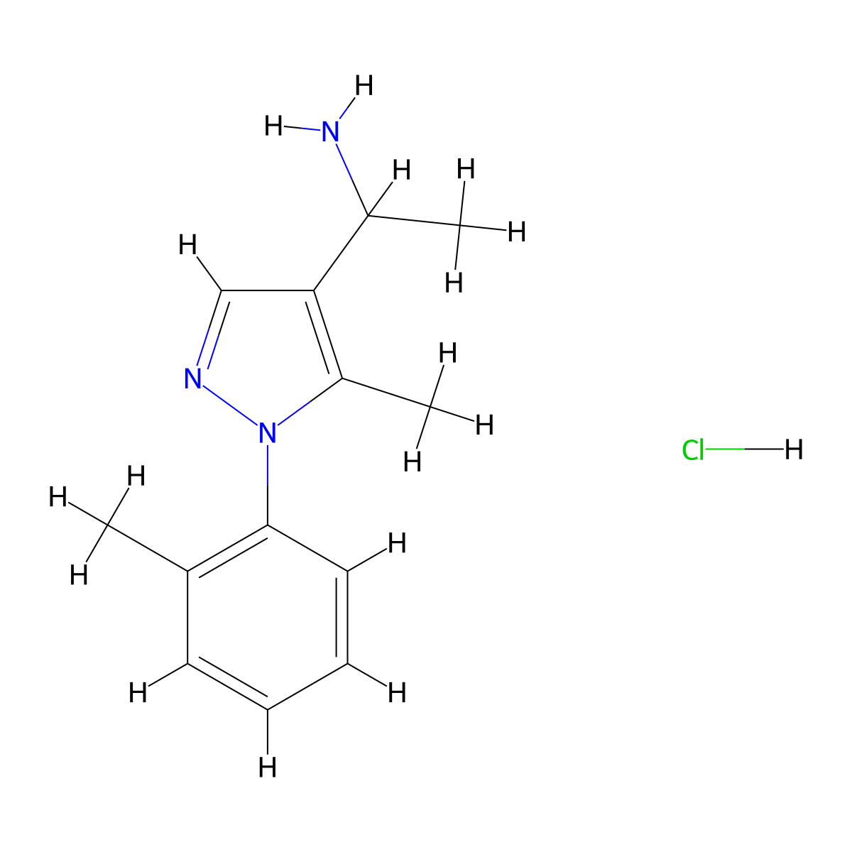 {1-[5-Methyl-1-(2-methylphenyl)-1H-pyrazol-4-yl]-ethyl}amine hydrochloride molecular structure, CAS 1263094-08-1