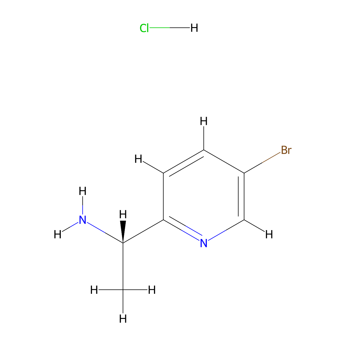 (S)-1-(5-Bromopyridin-2-yl)ethanamine hydrochloride molecular structure, CAS 1263094-16-1