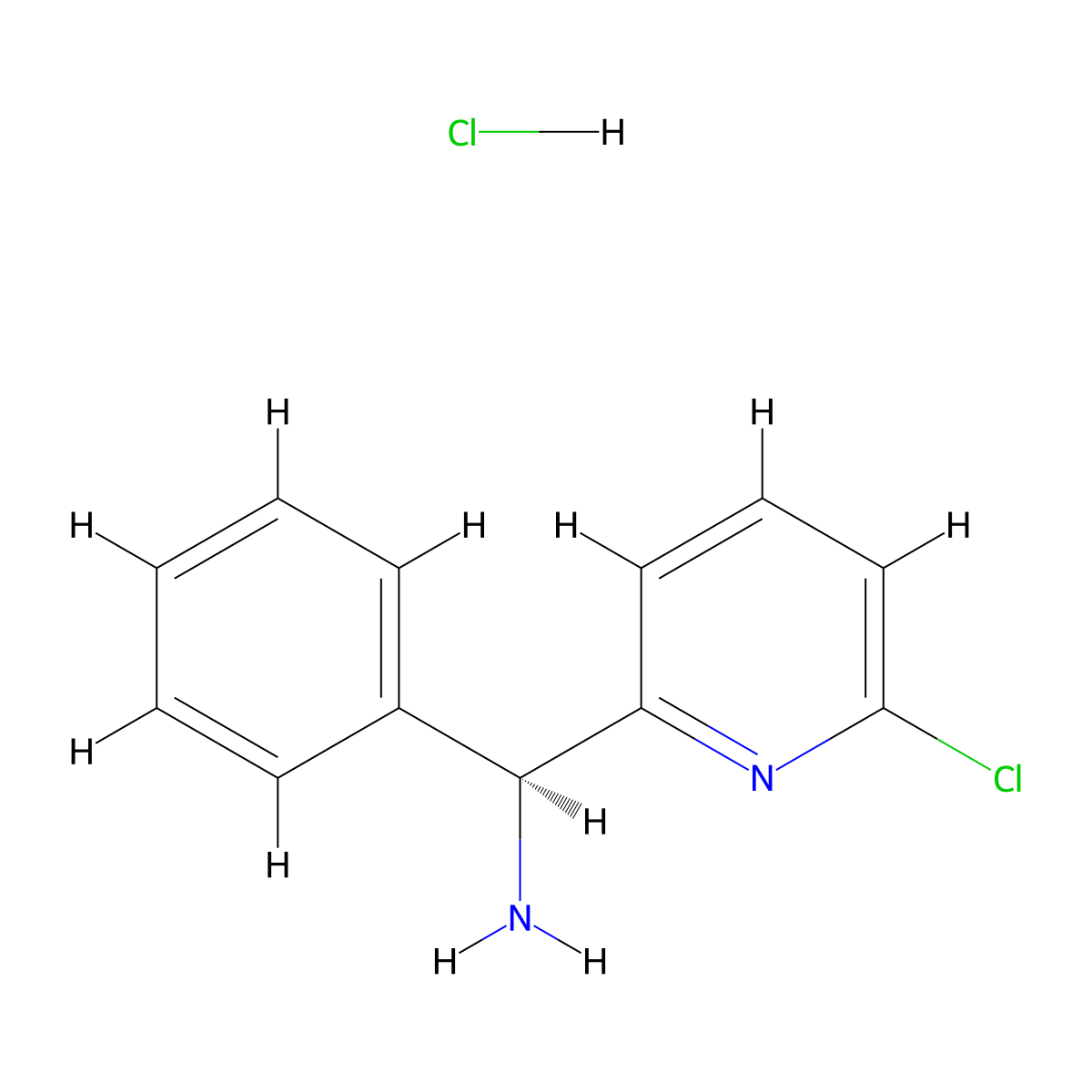 (S)-(6-Chloropyridin-2-yl)(phenyl)methanamine hydrochloride molecular structure, CAS 1263094-37-6