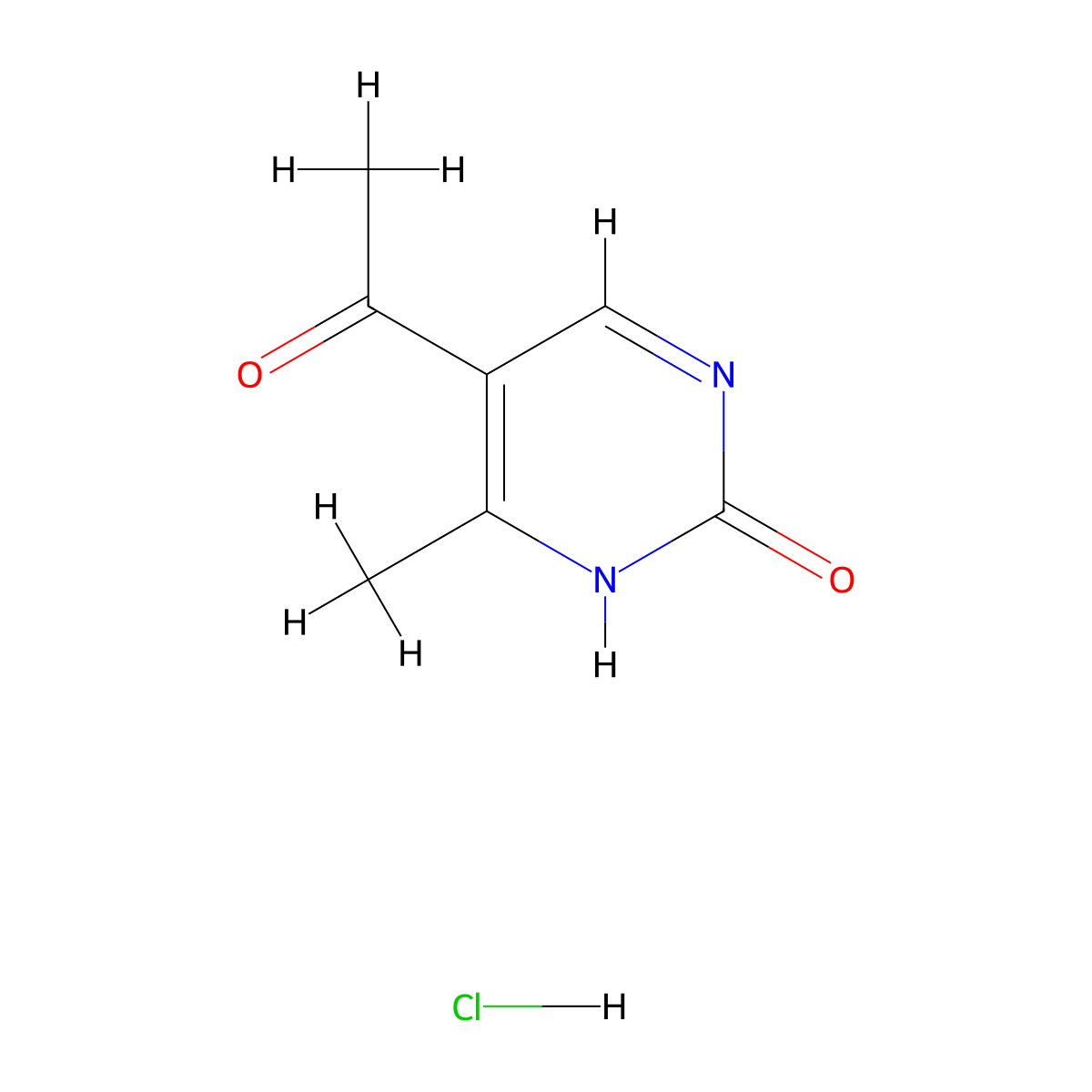 5-Acetyl-4-methyl-2(1H)-pyrimidinone hydrochloride molecular structure, CAS 1263094-76-3