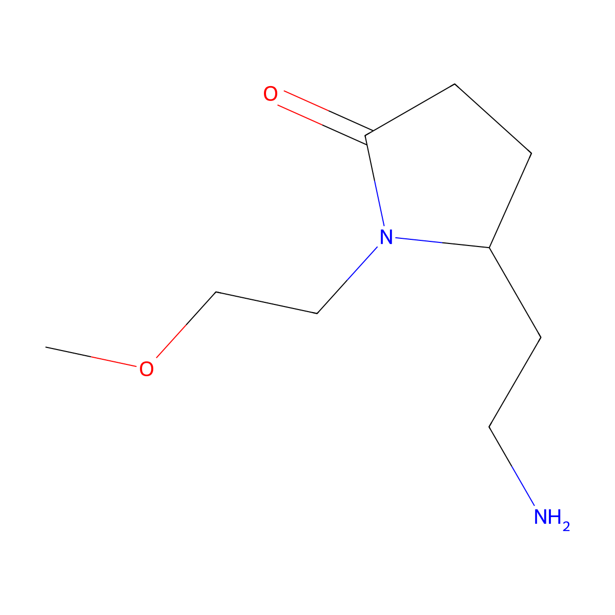 5-(2-Aminoethyl)-1-(2-methoxyethyl)pyrrolidin-2-one molecular structure, CAS 1263095-67-5