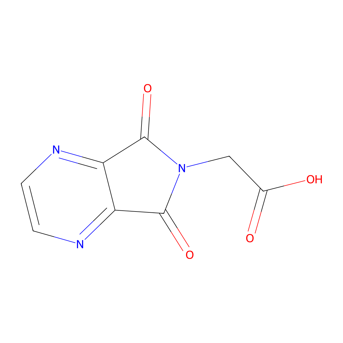 2-(5,7-dioxo-5H-pyrrolo[3,4-b]pyrazin-6(7H)-yl)acetic acid molecular structure, CAS 126310-26-7