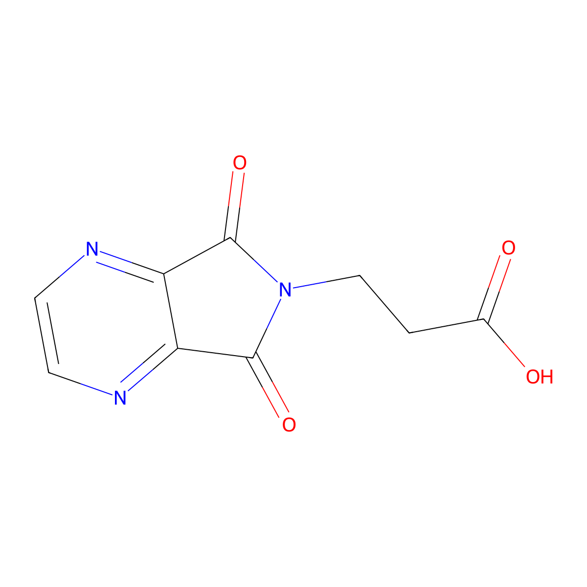 3-{5,7-dioxo-5H,6H,7H-pyrrolo[3,4-b]pyrazin-6-yl}propanoic acid molecular structure, CAS 126310-28-9