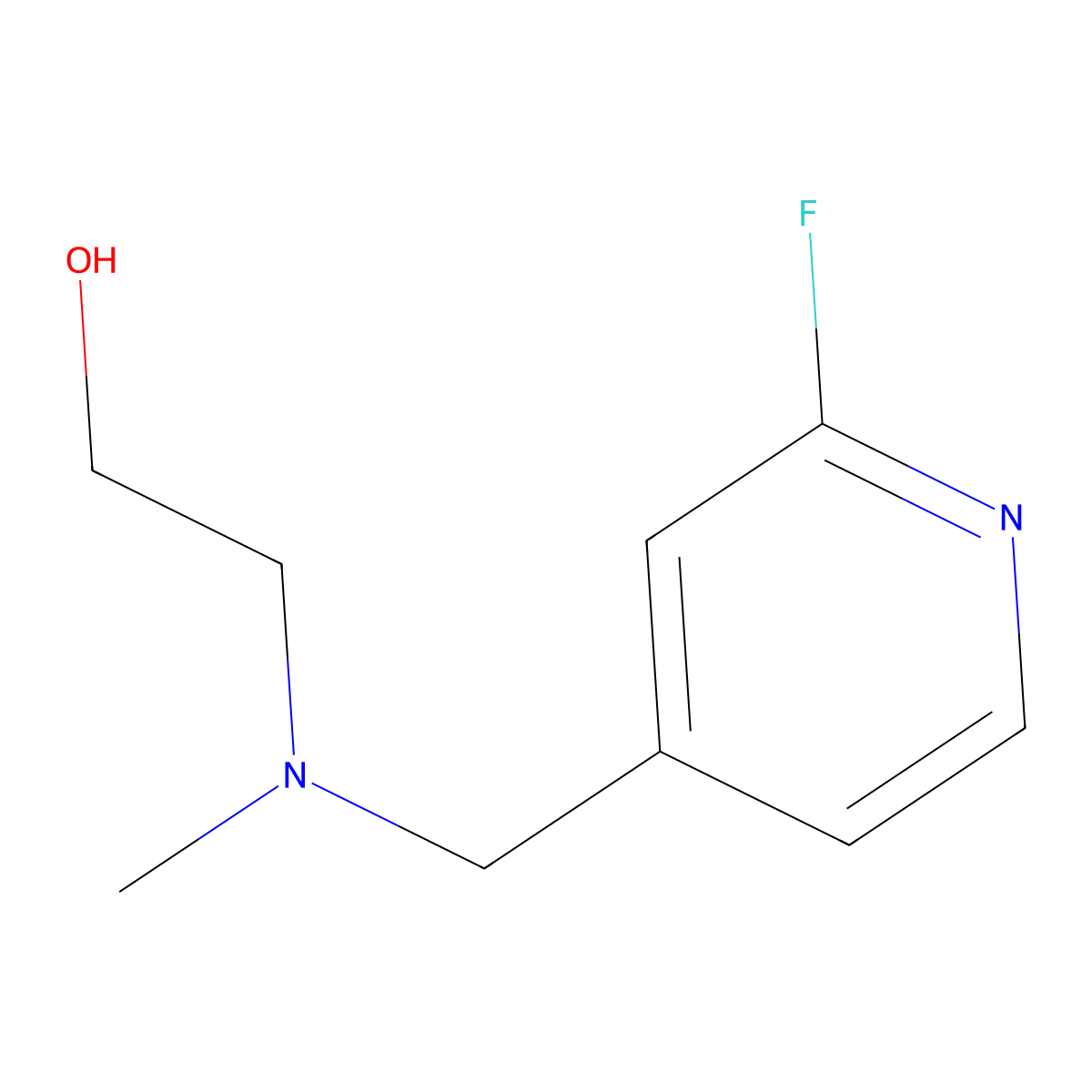 2-{[(2-Fluoropyridin-4-yl)methyl](methyl)amino}ethan-1-ol molecular structure, CAS 1263100-69-1