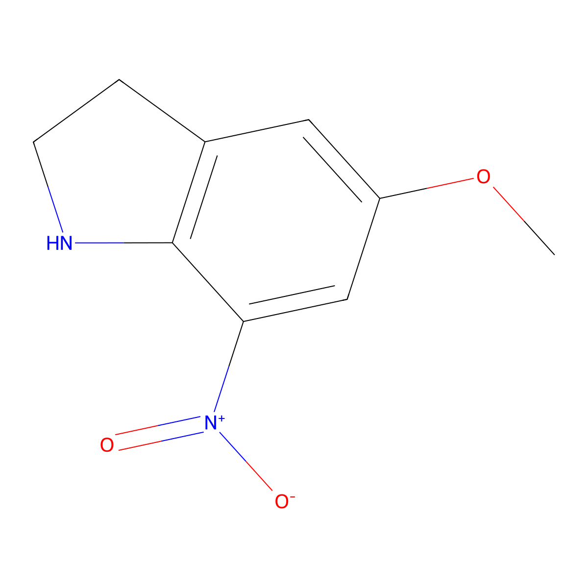 5-Methoxy-7-nitro-indoline molecular structure, CAS 1263142-13-7