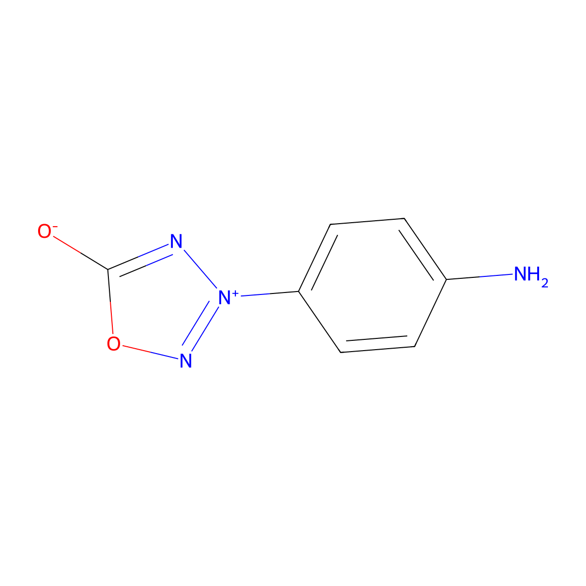 3-(4-Aminophenyl)-1,2,3,4-oxatriazol-3-ium-5-olate molecular structure, CAS 1263143-25-4