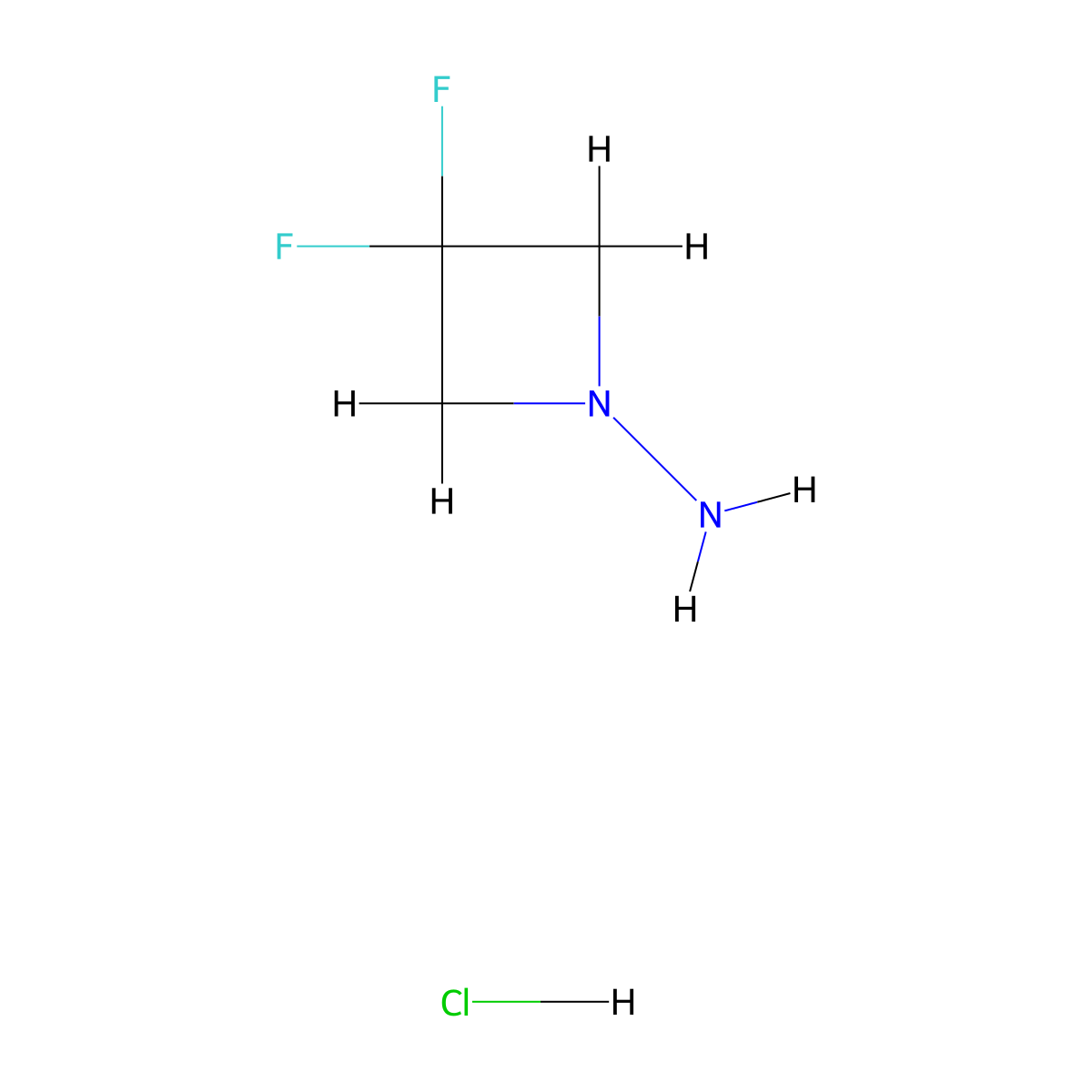 3,3-Difluoroazetidin-1-amine hydrochloride molecular structure, CAS 1263145-19-2