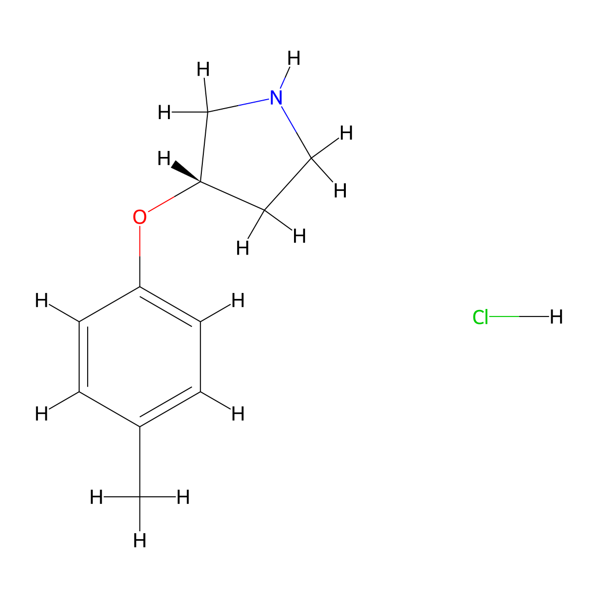 (S)-3-(4-Methylphenoxy)-pyrrolidine HCl molecular structure, CAS 1263146-22-0