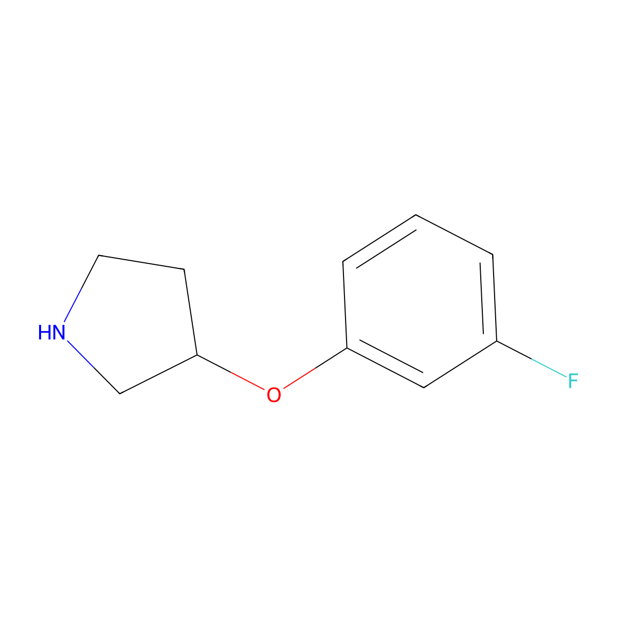 (3S)-3-(3-fluorophenoxy)pyrrolidine molecular structure, CAS 1263146-23-1
