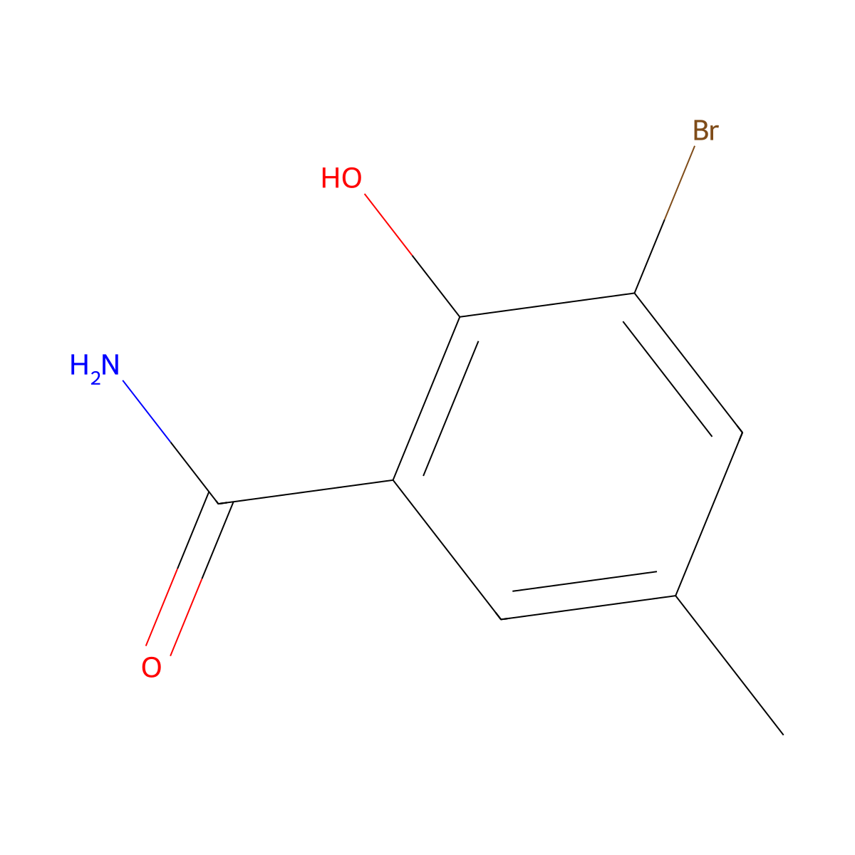 3-Bromo-2-hydroxy-5-methylbenzamide molecular structure, CAS 1263152-75-5