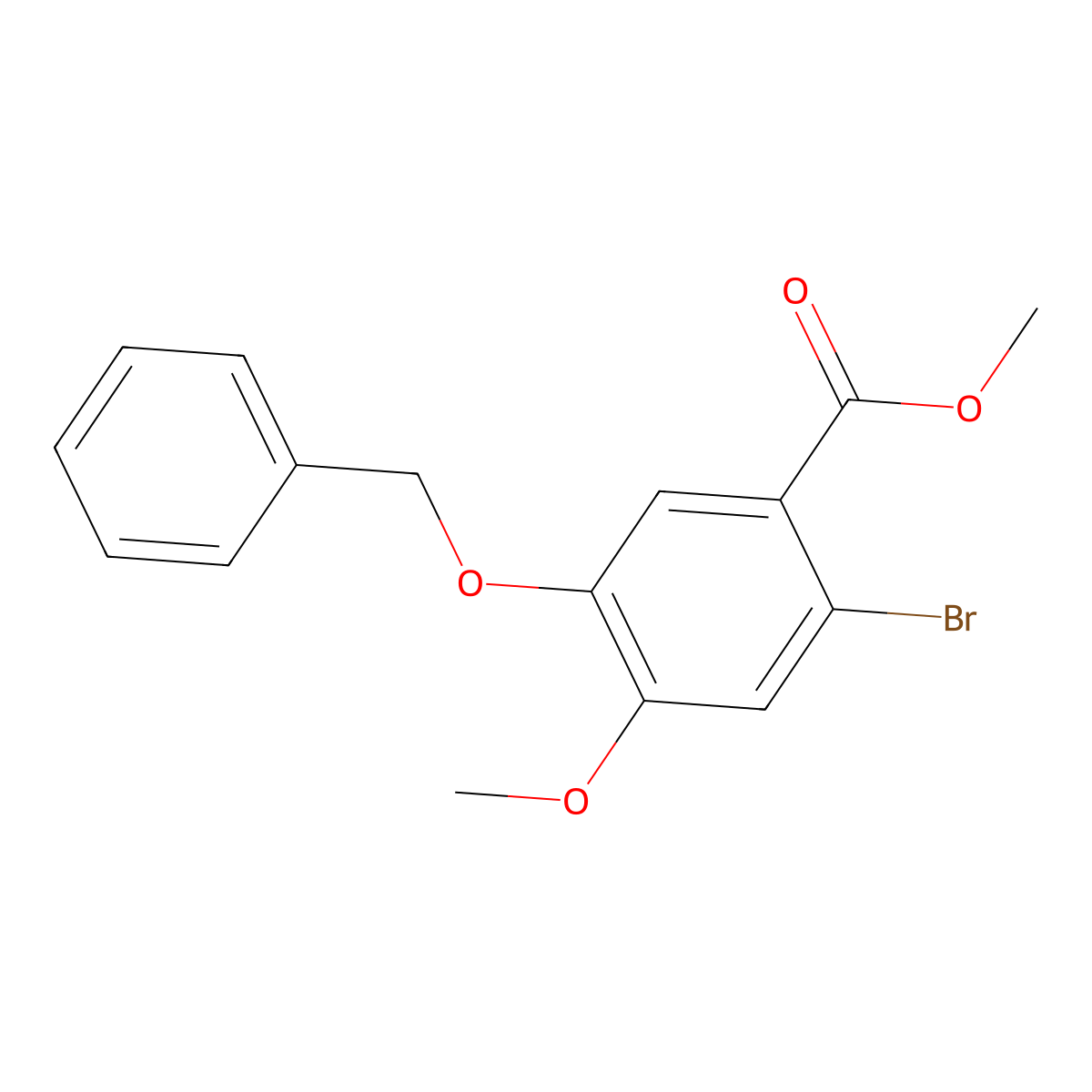 Methyl 5-(benzyloxy)-2-bromo-4-methoxybenzoate molecular structure, CAS 1263155-19-6