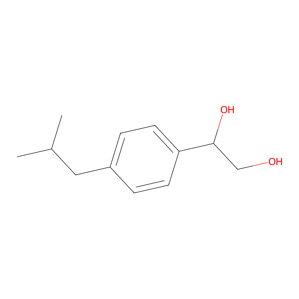1-[4-(2-Methylpropyl)phenyl]ethane-1,2-diol molecular structure, CAS 1263162-32-8