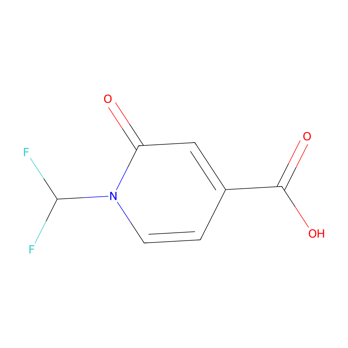1-(Difluoromethyl)-2-oxo-1,2-dihydropyridine-4-carboxylic acid molecular structure, CAS 1263177-68-9