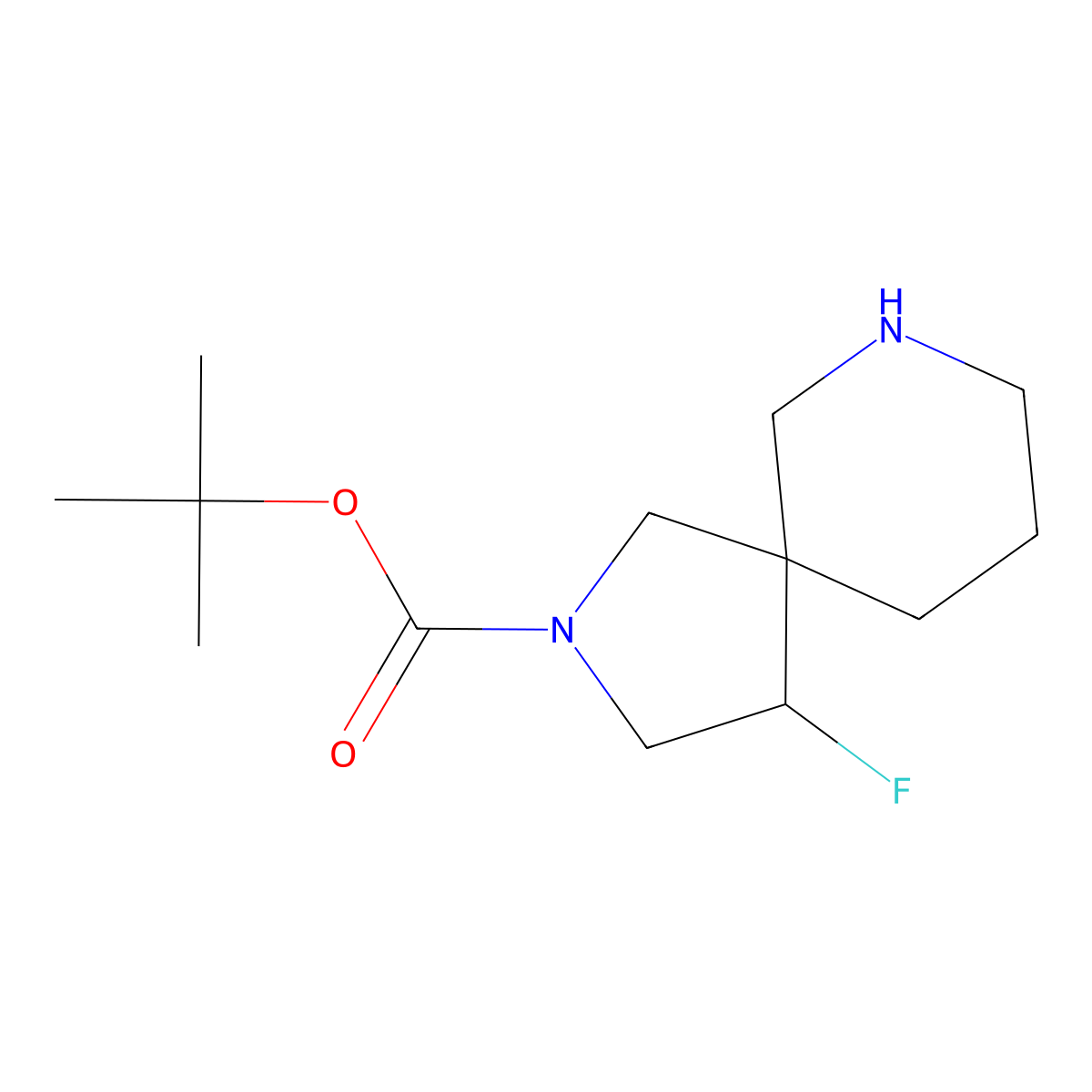tert-Butyl 4-fluoro-2,7-diazaspiro[4.5]decane-2-carboxylate molecular structure, CAS 1263178-05-7
