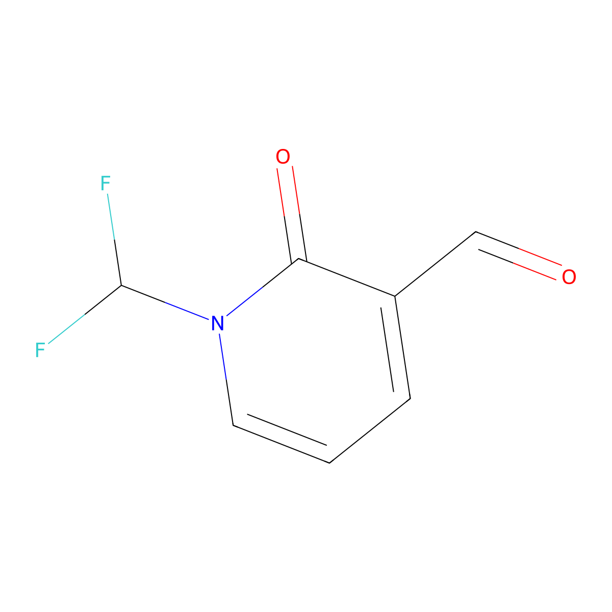 1-(Difluoromethyl)-2-oxo-1,2-dihydropyridine-3-carbaldehyde molecular structure, CAS 1263178-10-4