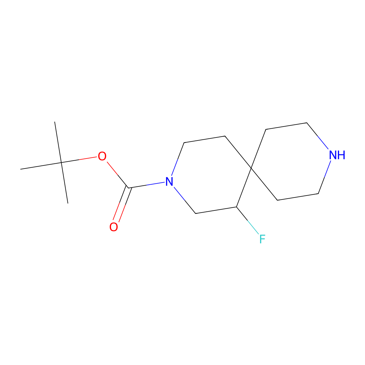 tert-Butyl 1-fluoro-3,9-diazaspiro[5.5]undecane-3-carboxylate molecular structure, CAS 1263178-12-6