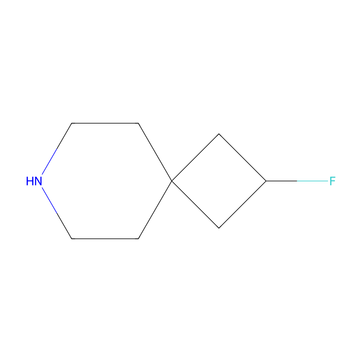 2-Fluoro-7-azaspiro[3.5]nonane molecular structure, CAS 1263178-15-9