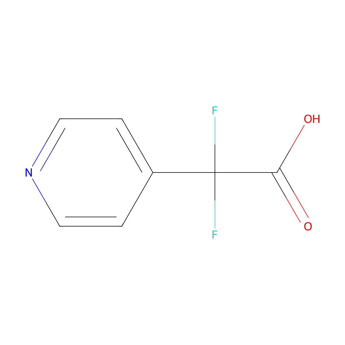 2,2-Difluoro-2-(pyridin-4-yl)acetic acid molecular structure, CAS 1263178-28-4