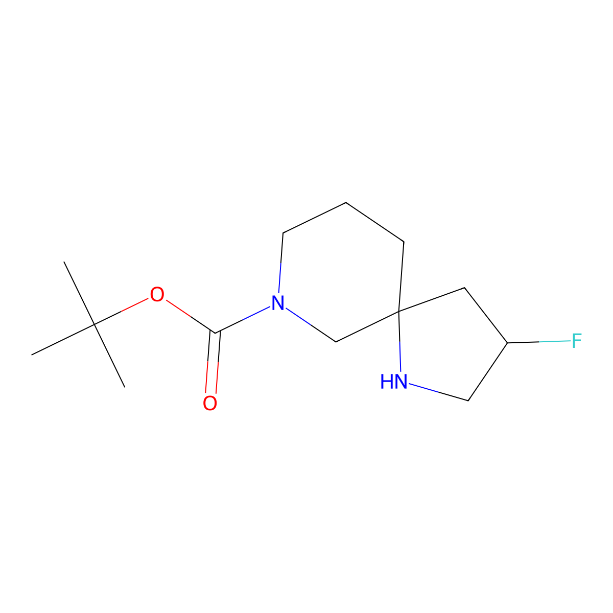 tert-Butyl 3-fluoro-1,7-diazaspiro[4.5]decane-7-carboxylate molecular structure, CAS 1263178-36-4