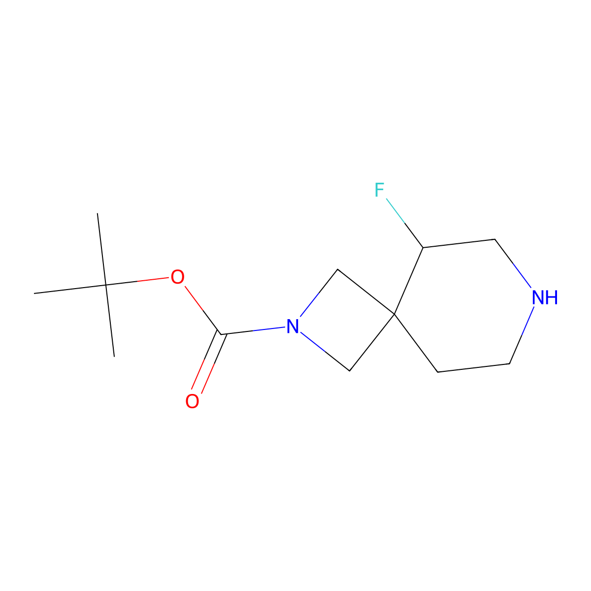tert-Butyl 5-fluoro-2,7-diazaspiro[3.5]nonane-2-carboxylate molecular structure, CAS 1263178-67-1