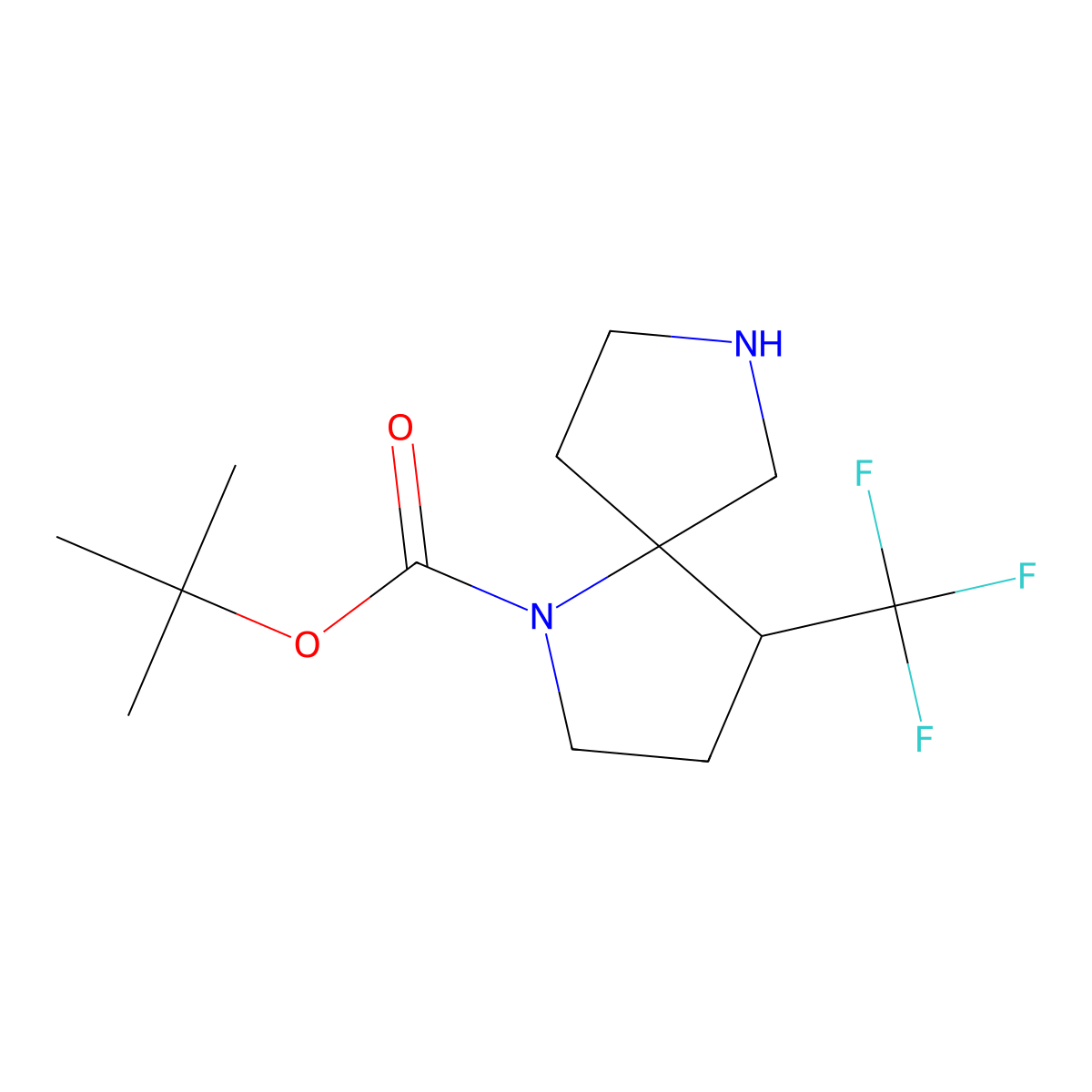 Tert-butyl 4-(trifluoromethyl)-1,7-diazaspiro[4.4]nonane-1-carboxylate molecular structure, CAS 1263178-71-7