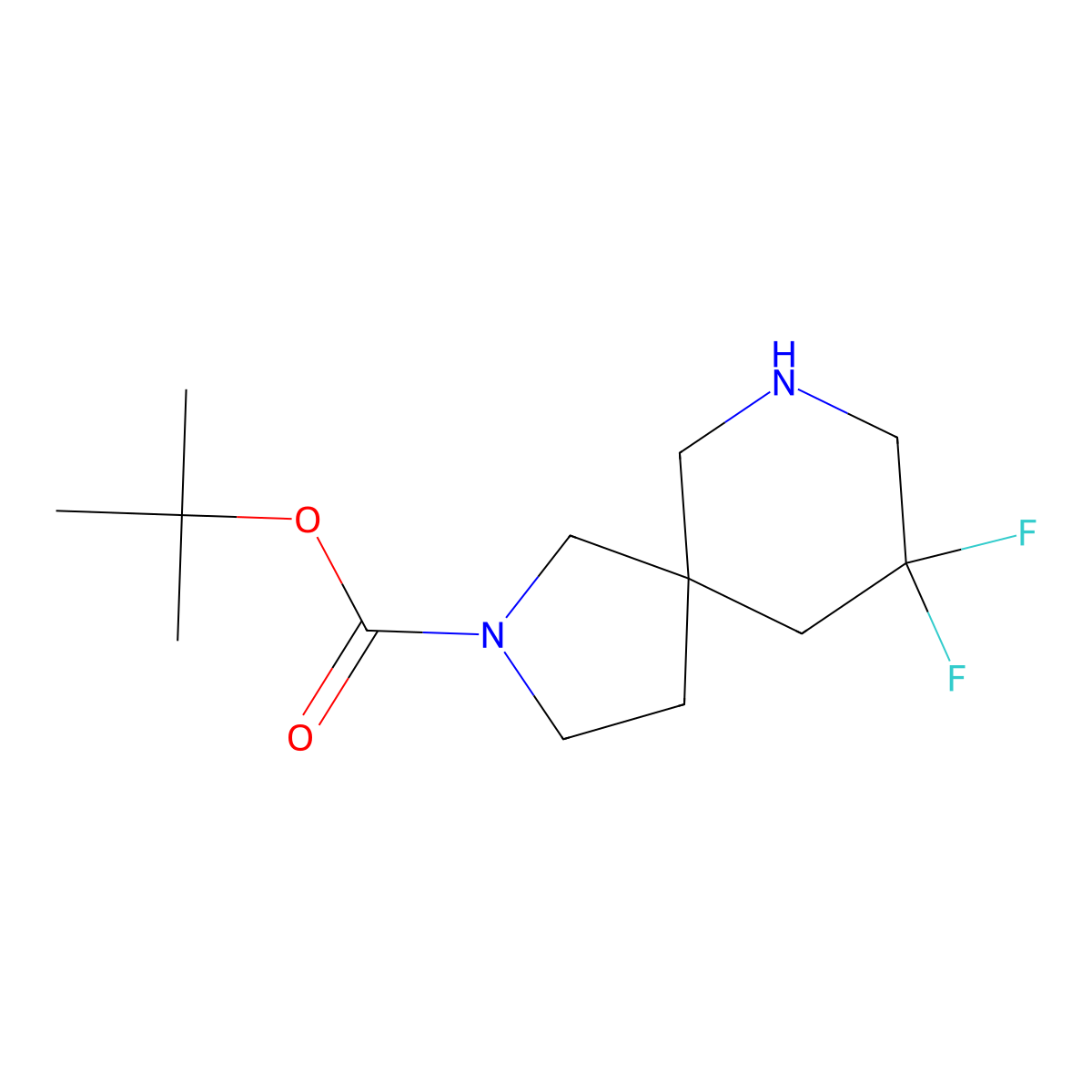 tert-Butyl 9,9-difluoro-2,7-diazaspiro[4.5]decane-2-carboxylate molecular structure, CAS 1263178-73-9