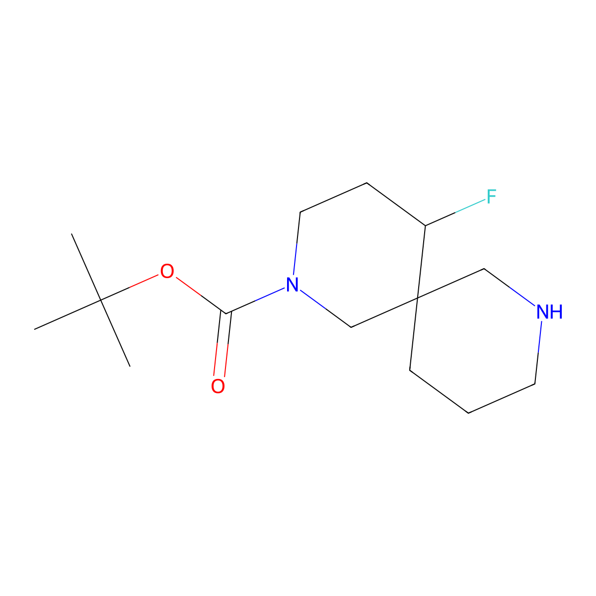 tert-Butyl 5-fluoro-2,8-diazaspiro[5.5]undecane-2-carboxylate molecular structure, CAS 1263178-74-0
