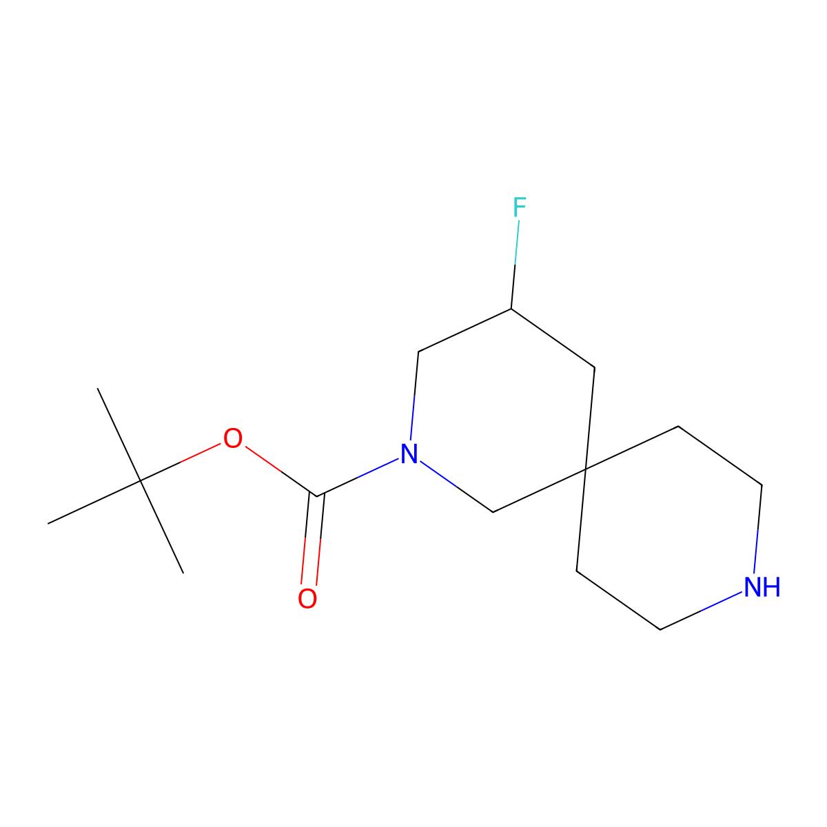 tert-Butyl 4-fluoro-2,9-diazaspiro[5.5]undecane-2-carboxylate molecular structure, CAS 1263178-84-2