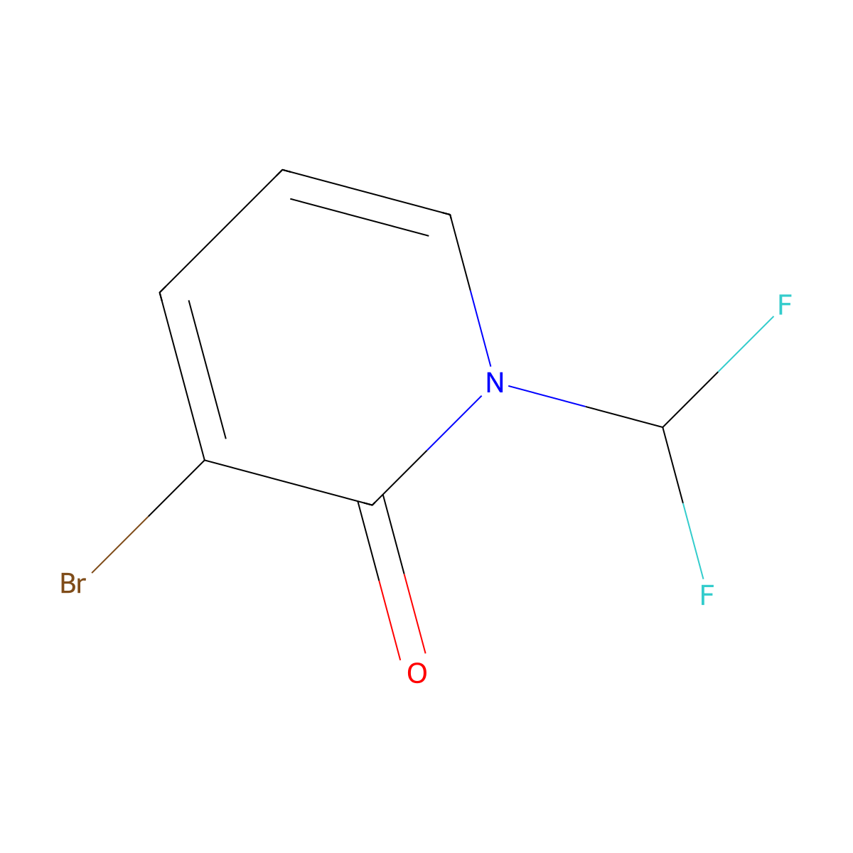 3-Bromo-1-(difluoromethyl)pyridin-2(1H)-one molecular structure, CAS 1263179-33-4