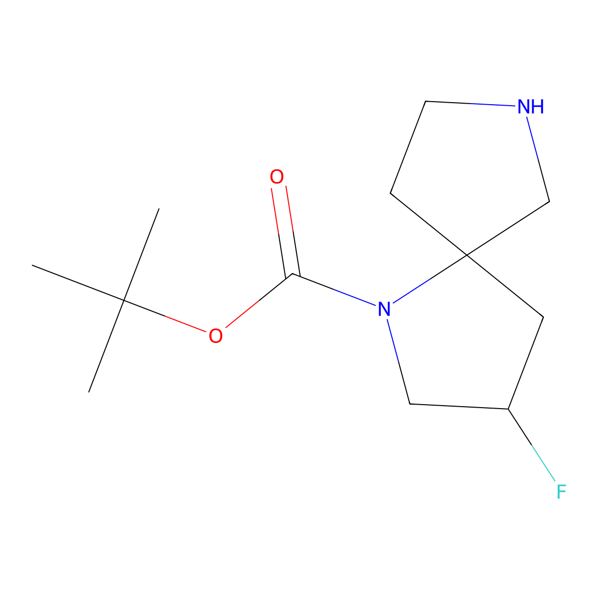 tert-Butyl 3-fluoro-1,7-diazaspiro[4.4]nonane-1-carboxylate molecular structure, CAS 1263179-41-4