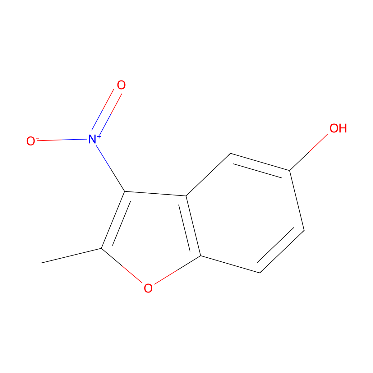 2-Methyl-3-nitro-1-benzofuran-5-ol molecular structure, CAS 126318-28-3