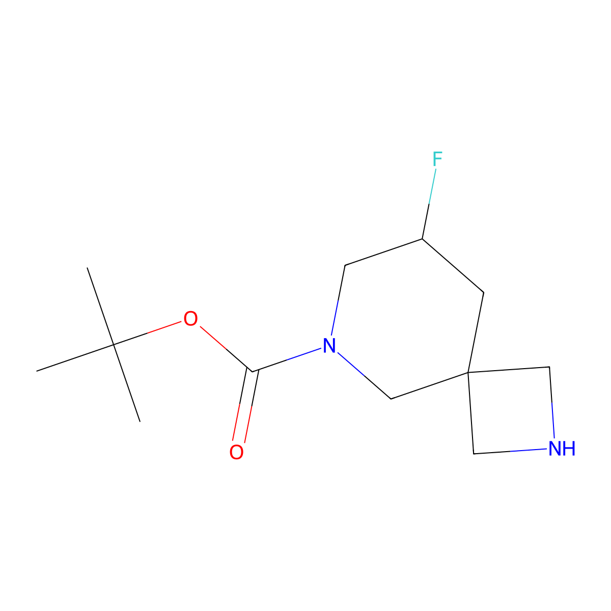 tert-Butyl 8-fluoro-2,6-diazaspiro[3.5]nonane-6-carboxylate molecular structure, CAS 1263180-31-9