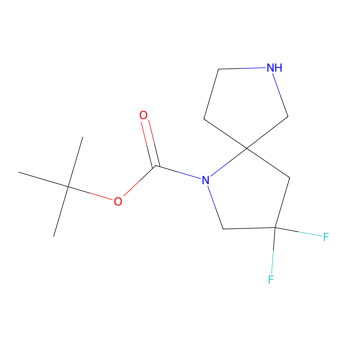 tert-Butyl 3,3-difluoro-1,7-diazaspiro[4.4]nonane-1-carboxylate molecular structure, CAS 1263180-36-4