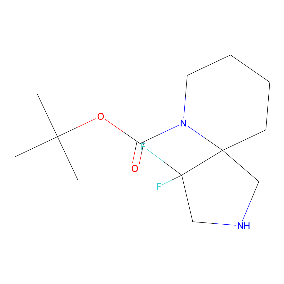 tert-Butyl 4,4-difluoro-2,6-diazaspiro[4.5]decane-6-carboxylate molecular structure, CAS 1263180-43-3